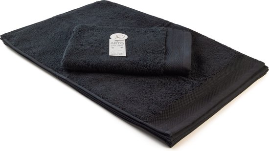 ARTG Towelzz® - DeLuxe - Gastenhanddoek - 40 x 60 cm - Zwart - Very Black - 700 gram/m2 - Set 5 stuks