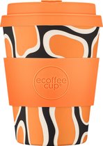 Ecoffee Cup No to Nooptlets PLA - Koffiebeker to Go 350 ml - Oranje Siliconen