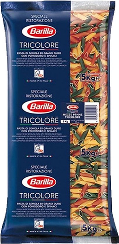 Barilla - Mezze Penne Tricolore Nº 78 - 5 kg