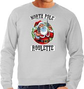 Foute Kerstsweater / Kerst trui Northpole roulette grijs voor heren - Kerstkleding / Christmas outfit XL
