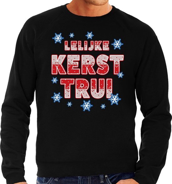 Grote maten foute Kersttrui / sweater - Lelijke Kerst trui - zwart voor heren - kerstkleding / kerst outfit XXXL