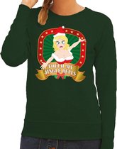 Foute kersttrui / sweater - groen - Touch my Jingle Bells voor dames XS