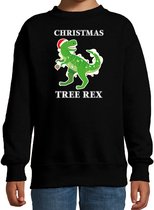 Christmas tree rex Kerstsweater / Kerst trui zwart voor kinderen - Kerstkleding / Christmas outfit 152/164