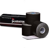 Gladiator Sports Kinesiotape - Kinesiologie Tape - Waterbestendige & Elastische Sporttape - Fysiotape - Medical Tape - 3 Rollen - Zwart