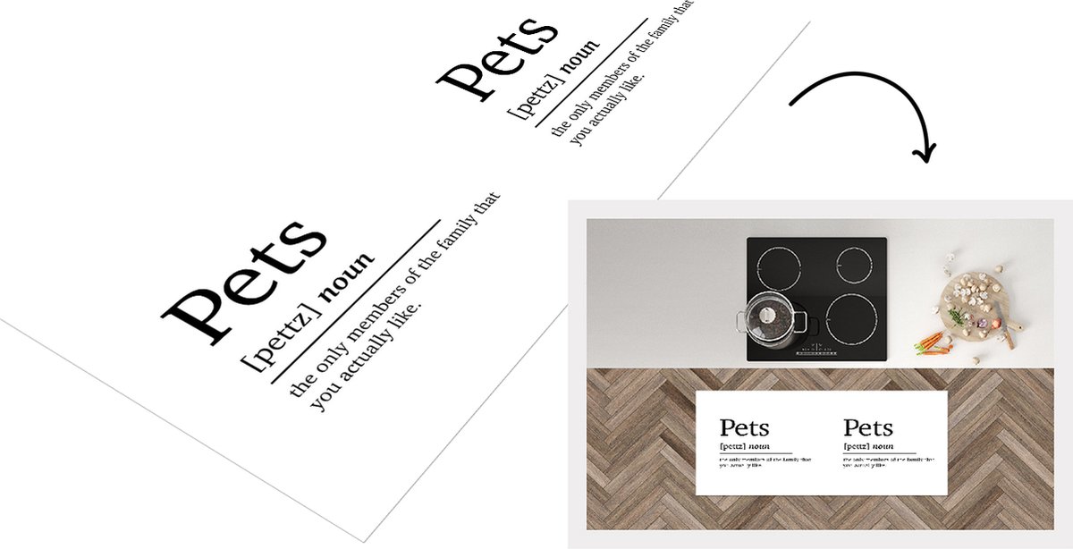 KitchenYeah Keukenloper - Loper keuken - Spreuken - Woordenboek - Pets - Quotes - Huisdieren definitie - 120x50 cm - Keukenloper vinyl Multicolor