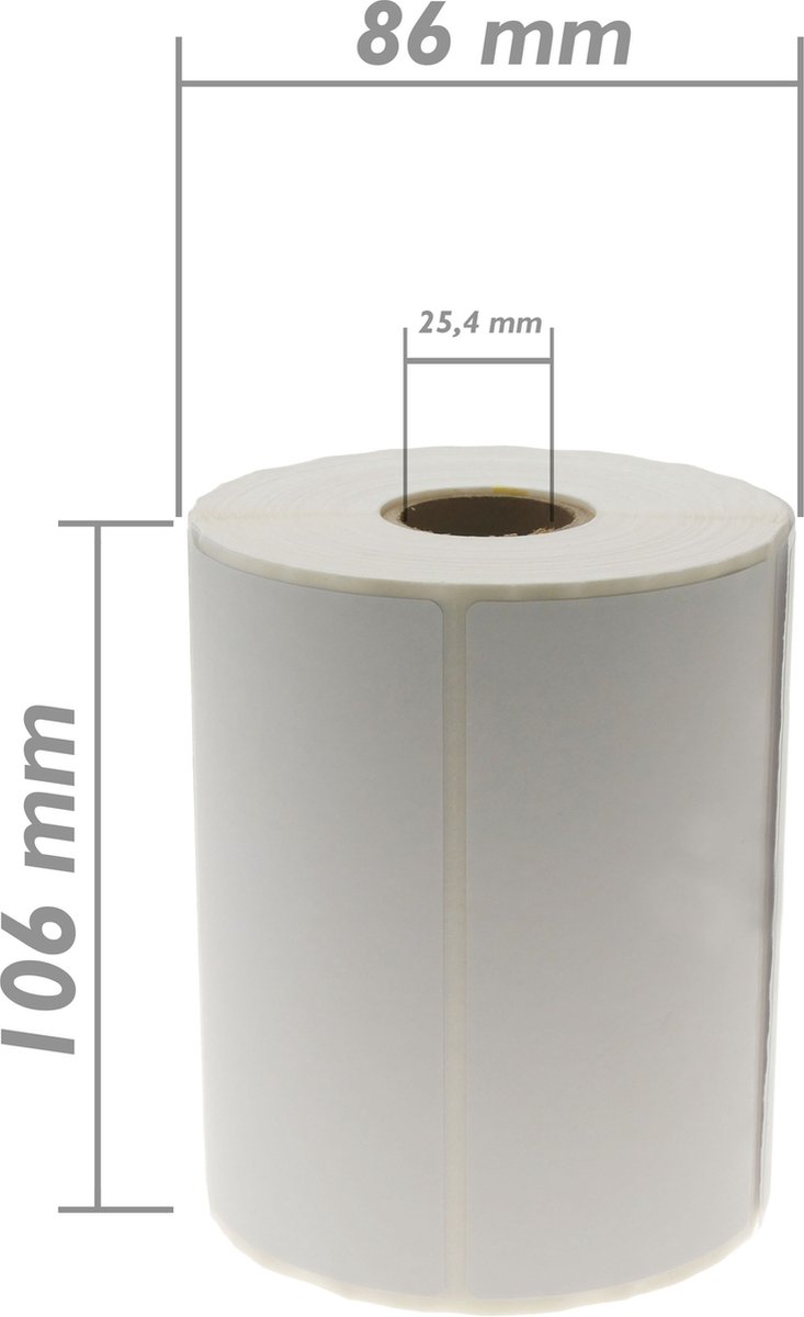 BeMatik - Rol van 700 zelfklevende etiketten voor directe thermische printer 101.6x50.8mm 20 eenheden
