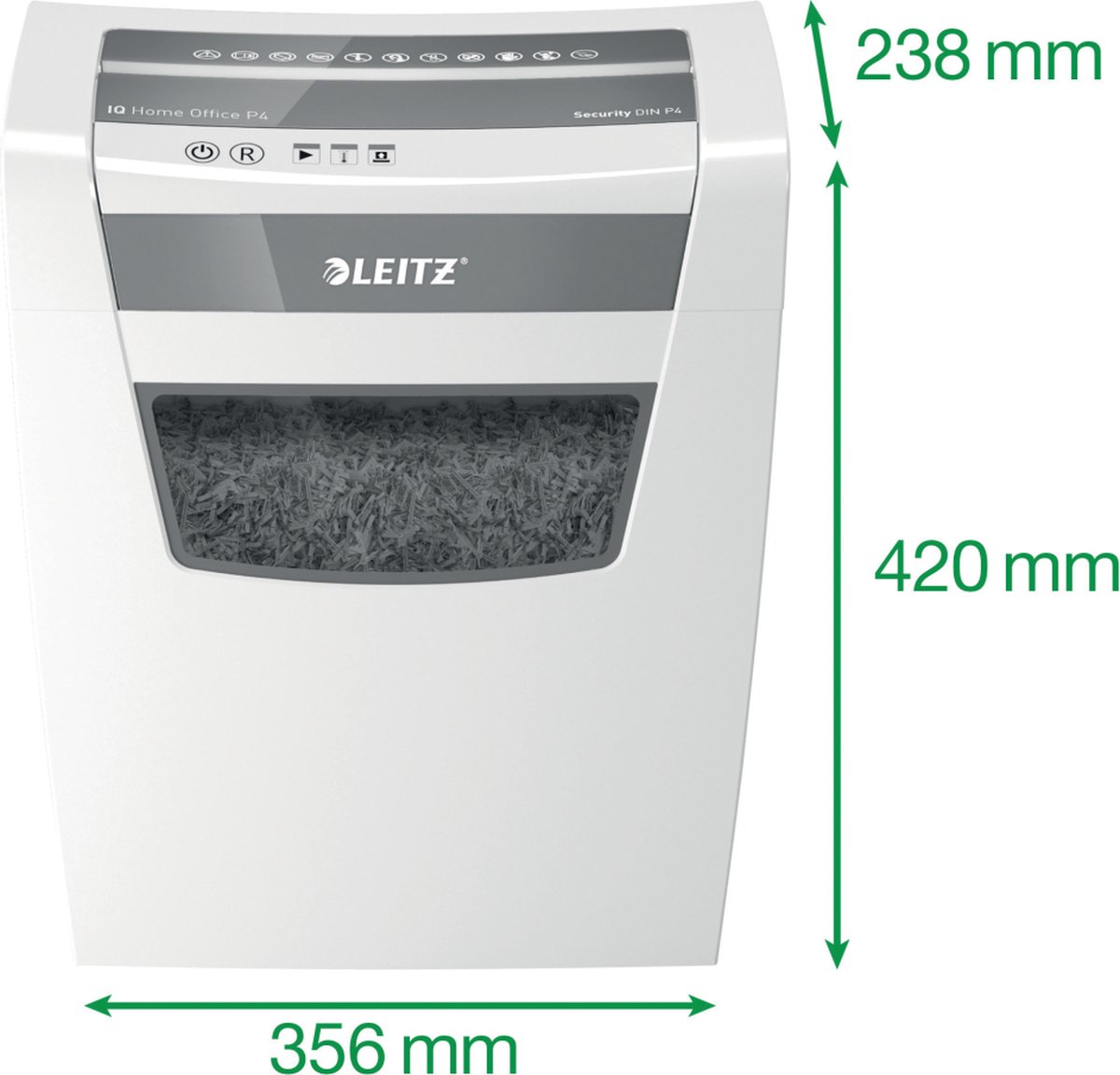Leitz IQ Home Office Papierversnipperaar voor Thuis - P4 Snippers - Tot 10 Vel - 23L - Wit thumbnail 8