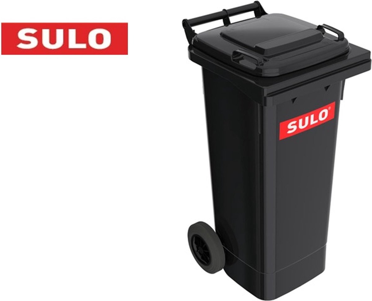 Vuilcontainer 80 l grijs van lagedruk-PE wiel-d.200mm SULO