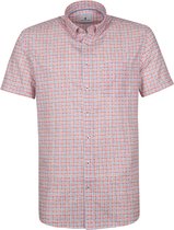 State of Art - Shortsleeve Overhemd Rood Geruit - Heren - Maat L - Modern-fit