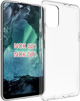 Nokia G11 - Nokia G21 Hoesje - MobyDefend Transparante TPU Gelcase - Volledig Doorzichtig - GSM Hoesje - Telefoonhoesje Geschikt Voor Nokia G11 - Nokia G21