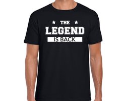 Fun t-tshirt The legend is back zwart voor heren - fun / tekst shirt M