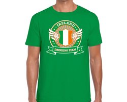 Groen Ireland drinking team t-shirt groen heren - Ierland kleding S