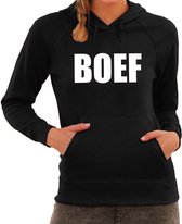Sweat à capuche Boef text noir femme XL