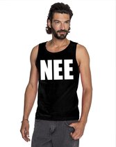Nee tekst singlet shirt/ tanktop zwart heren S