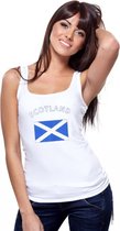 Witte dames tanktop met vlag van Schotland M