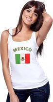 Witte dames tanktop met vlag van Mexico Xl