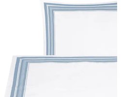 Luxe 2dlg dekbedovertrekset blauw wit gestreept 155x200cm 100% katoen kussensloop 50x80cm