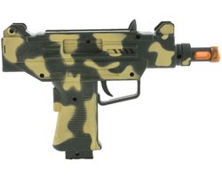 Speelgoed wapens - Uzi machinepistool - camouflage - 23 x 14 cm - plastic - Militairen/soldaten verkleedaccessoires