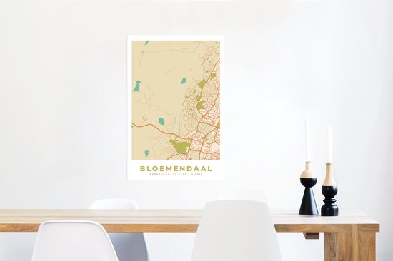Poster Plan de la ville - Bloemendaal - Carte - Plan - 60x90 cm