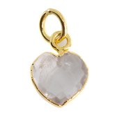 Edelsteen Hanger Rozenkwarts Hartje – Verguld – 10 mm Edelsteen Hanger Rozenkwarts Hartje – Verguld – 10 mm