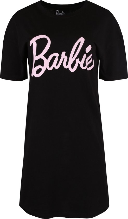 Barbie - Chemise de Nuit Femme, Zwart, Katoen, Manches Courtes / XXS