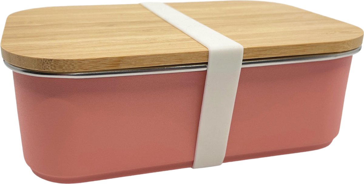Smikkels - RVS Lunchbox - Broodtrommel school - 900ml - Duurzaam - Roze - Lunchbox voor kinderen - broodtrommel kind - Brooddoos