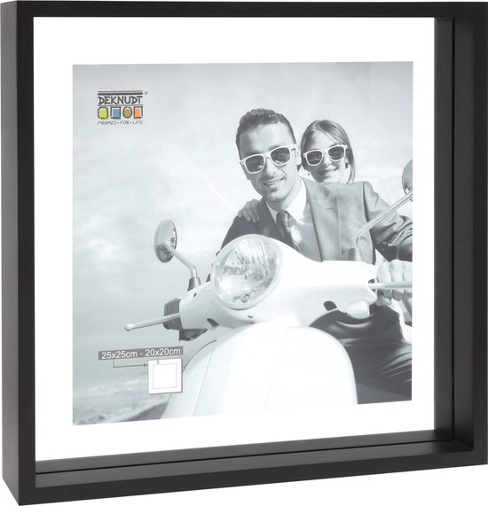 Deknudt Frames fotolijst met zwevend effect S68SK2 - zwart - 25x25 cm