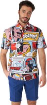 OppoSuits SHIRT Short Sleeve Danger Days - Heren Korte Mouwen Overhemd - Comics Roy Lichtenstein Inspired Shirt - Meerkleurig - Maat EU 39/40
