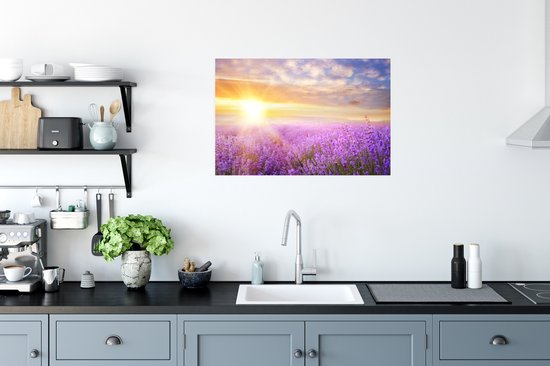 Affiche Lavande - Soleil - Ciel - Nature - 90x60 cm
