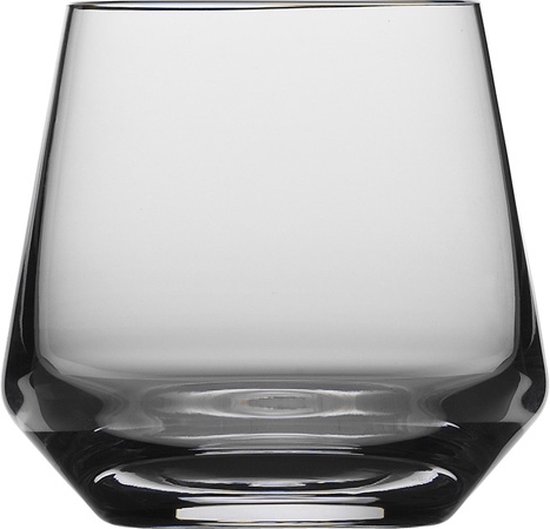 Verre à whisky en cristal de forme large et effilée avec un fond épais, teinté de gris.