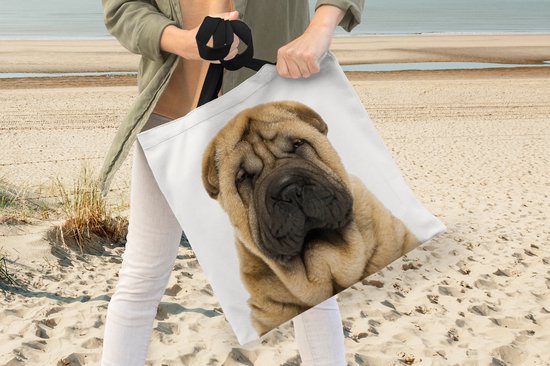 Sac bandoulière - Sac de plage - Shopper Wrinkle dog - Sharpei - Bébé - Jeune - Chambre de bébé - Puériculture - 40x40 cm - Sac coton