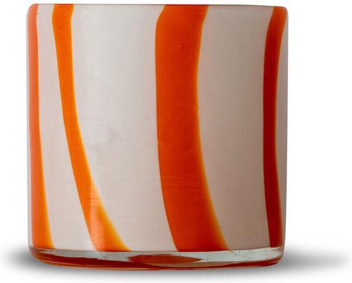 ByOn Waxinelichthouder Calore Curve Xs (Oranje/Wit