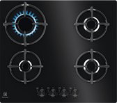 Table de cuisson à gaz Electrolux | Modèle EGG64272K | 59 cm | Intégré | Gaz sur Glas | 4 zones de cuisson