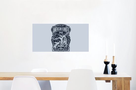 Affiche Sport - Arts martiaux - Amérique - Vintage - 80x40 cm - Cadeau Vaderdag - Cadeau - Cadeau pour lui - Astuce - Homme