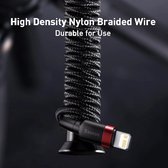 Baseus Geweven Nylon USB naar Lightning Kabel 2M - Zwart