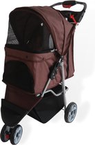 Topmast Modern - Poussette pour chien - Marron foncé - Pliable - 3 Roues - Buggy Comfort