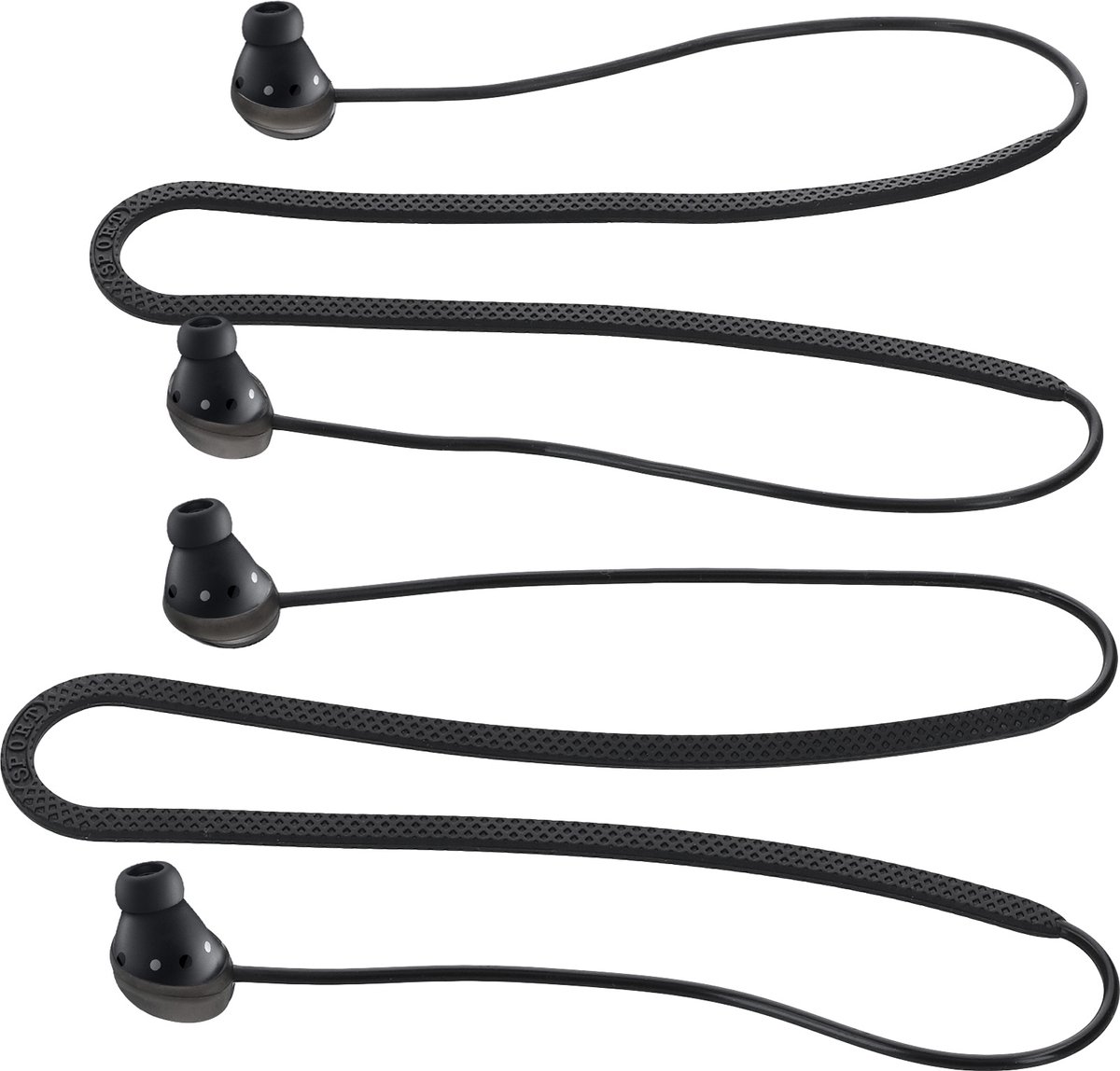 kwmobile 2x oordopjes koord - geschikt voor Samsung Galaxy Buds Pro - Voor draadloze oordoppen tegen verlies - In zwart / zwart