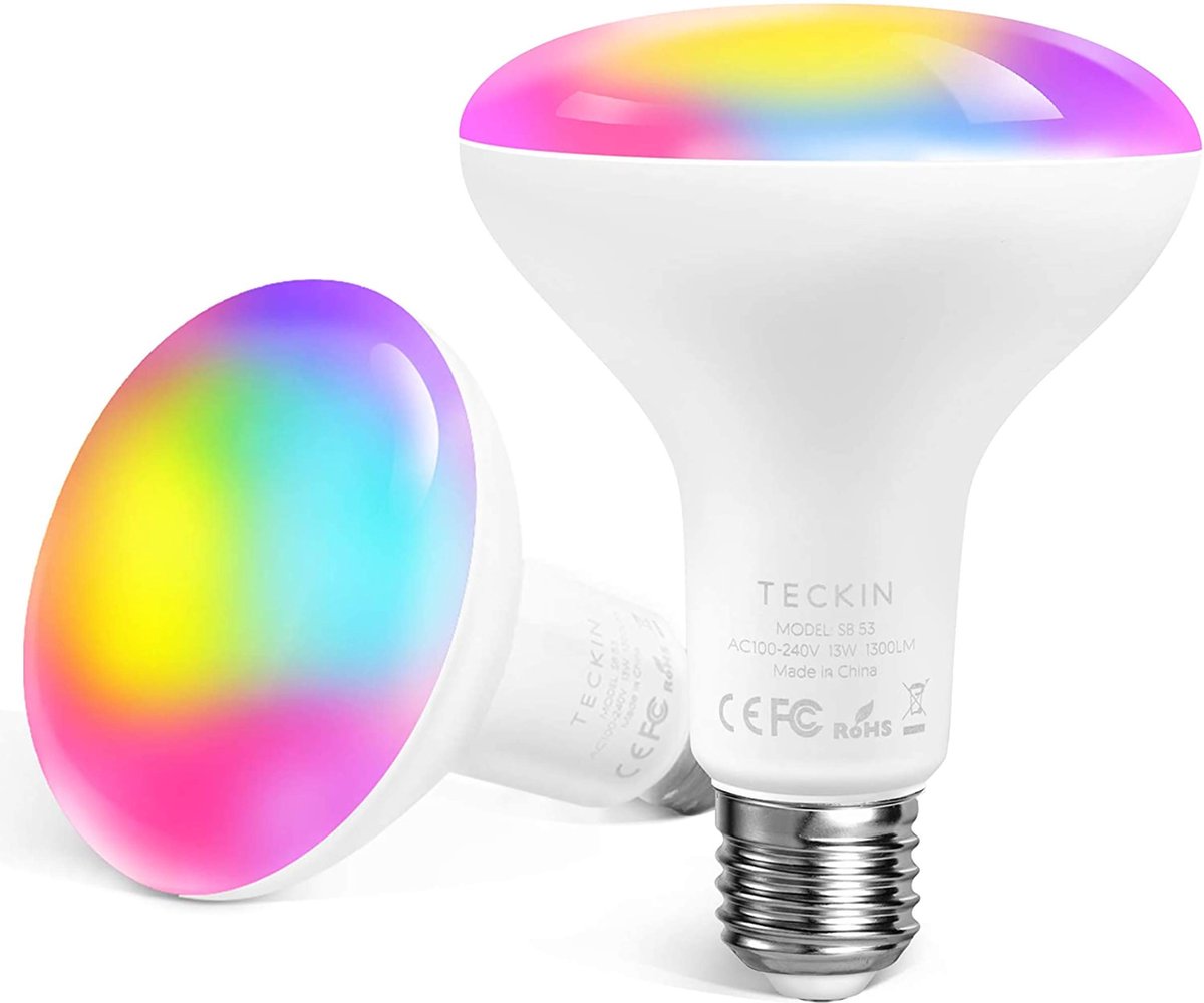 Teckin Slimme Led Lichtbron WiFi - RGBCW Multicolor Smart Light Bulbs - Compatibel met Alexa - Google Home - Equivalent 100W Lamp Met Timing - 13W - 1300 Lumen - 2900K-6000K - E26 - Geen Hub Nodig - 2PCS