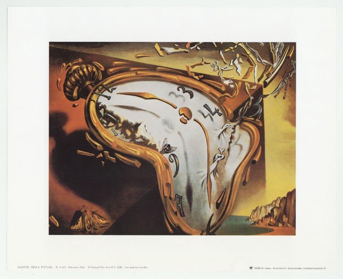 Catch Projecten Mini kunstposter - Les Montres Molles - Salvador Dalí - 24x30 cm Multicolor