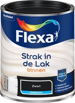 Flexa Strak in de Lak - Watergedragen - Zijdeglans - Zwart - 750 ml