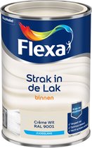 Flexa Strak in de Lak - Watergedragen - Zijdeglans - crème wit RAL 9001 - 1,25 liter