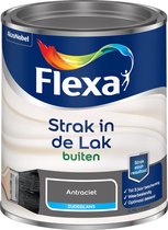 Afbeelding van Flexa Strak in de Lak Zijdeglans - Buitenverf - Antraciet - 0,75 liter
