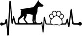 Hartslag dieren poot afdruk hond auto stickers - Laptop sticker - Auto accessories - Sticker volwassenen - 12 x 27 cm - Zwart - 237
