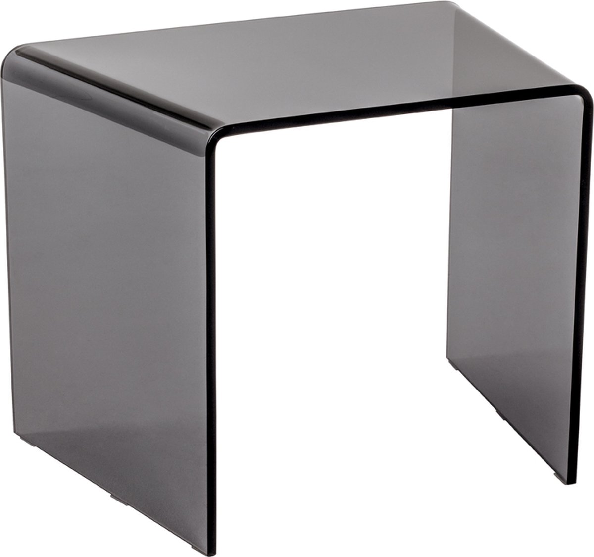 Bijzettafel – Zwart veiligheidsglas – 59 cm breed, 40 cm diep, 46 cm hoog – 12 mm dik glas