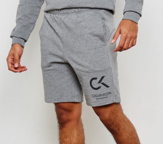 CALVIN KLEIN PERFORMANCE Logo Knit Shorts - Grijs - Maat XL