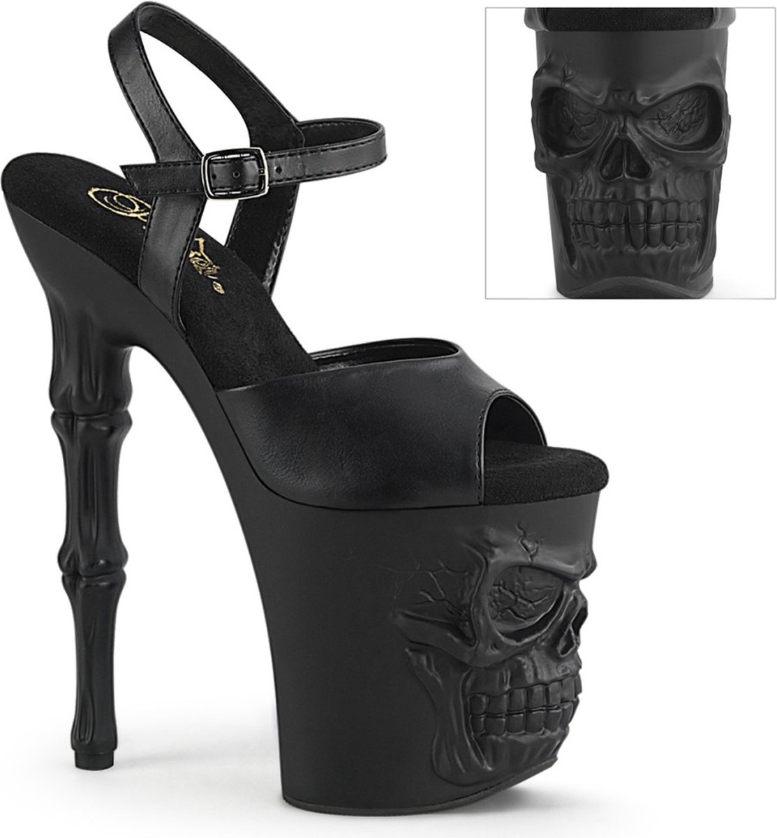 Pleaser - RAPTURE-809 Sandaal met enkelband, Paaldans schoenen - US 9 - 39 Shoes - Zwart