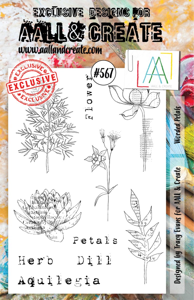 AALL & Create Stamp Worded petals AALL-TP-567 14,6x20cm