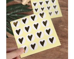 Sticker - hartje - goud - sluitzegel - kado - accessoire- sticker - verjaardag - envelop - 32 stuks