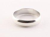 Fijne gladde zilveren ring - 6 mm. - maat 19.5