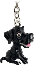 MadDeco - ludieke sleutelhanger zwarte Labrador pup - tassenhanger - winkelwagenmuntje - handgemaakt  - polystone - ong 9 cm hoog - onze kleine vriendjes